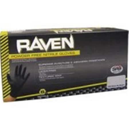 Sas Safety Raven, Disposable Gloves, 6 mil Palm, Nitrile, Powder-Free, XL, Black SAS66519